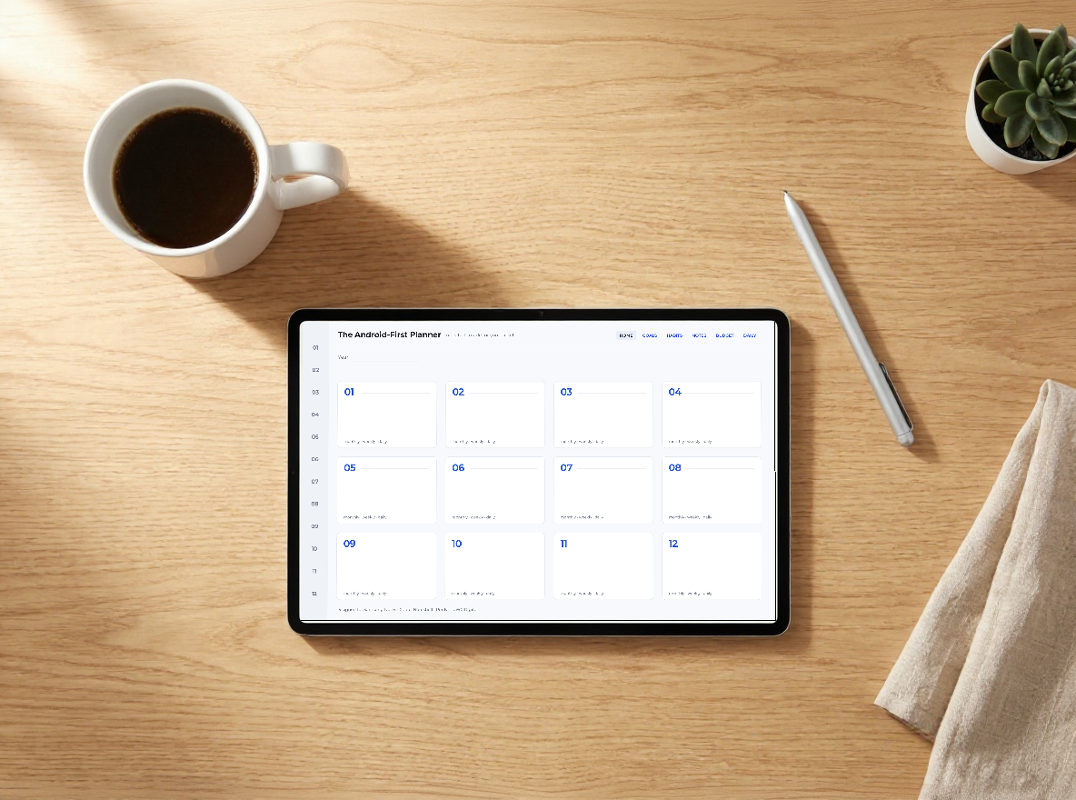 Inkly planner open on an Android tablet
